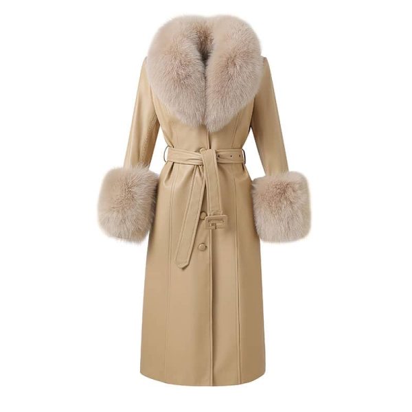 Nude Leather x For Fur Trim Coat