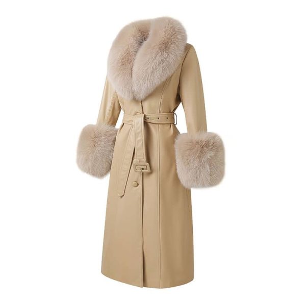 Nude Leather x For Fur Trim Coat