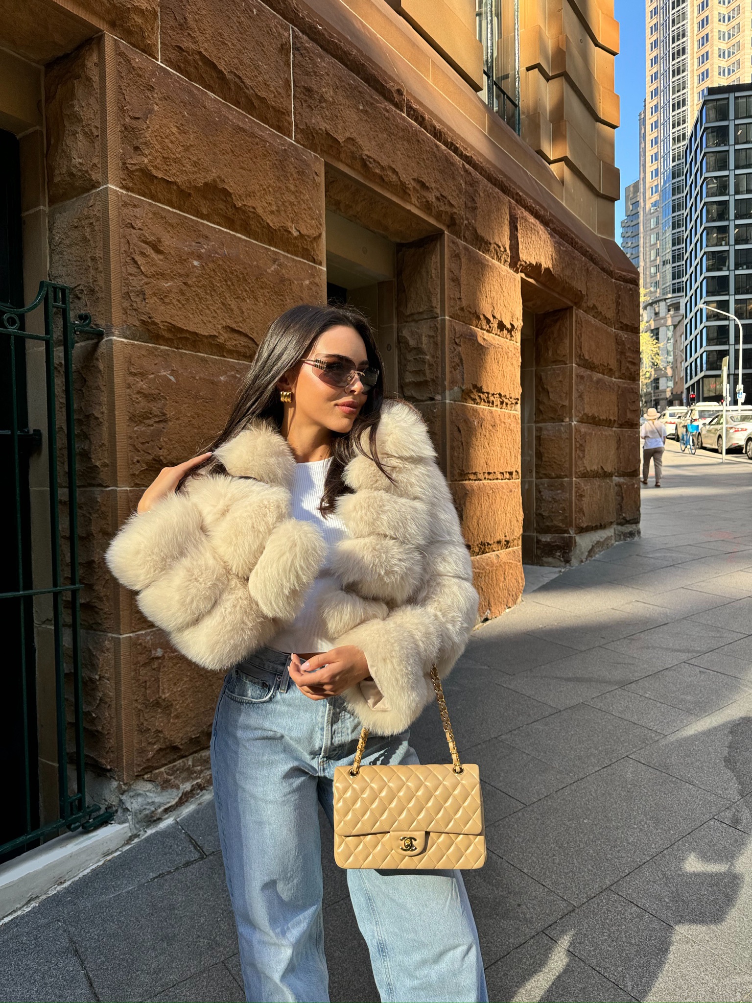 Florence Fox Fur Nude “Crop Style”