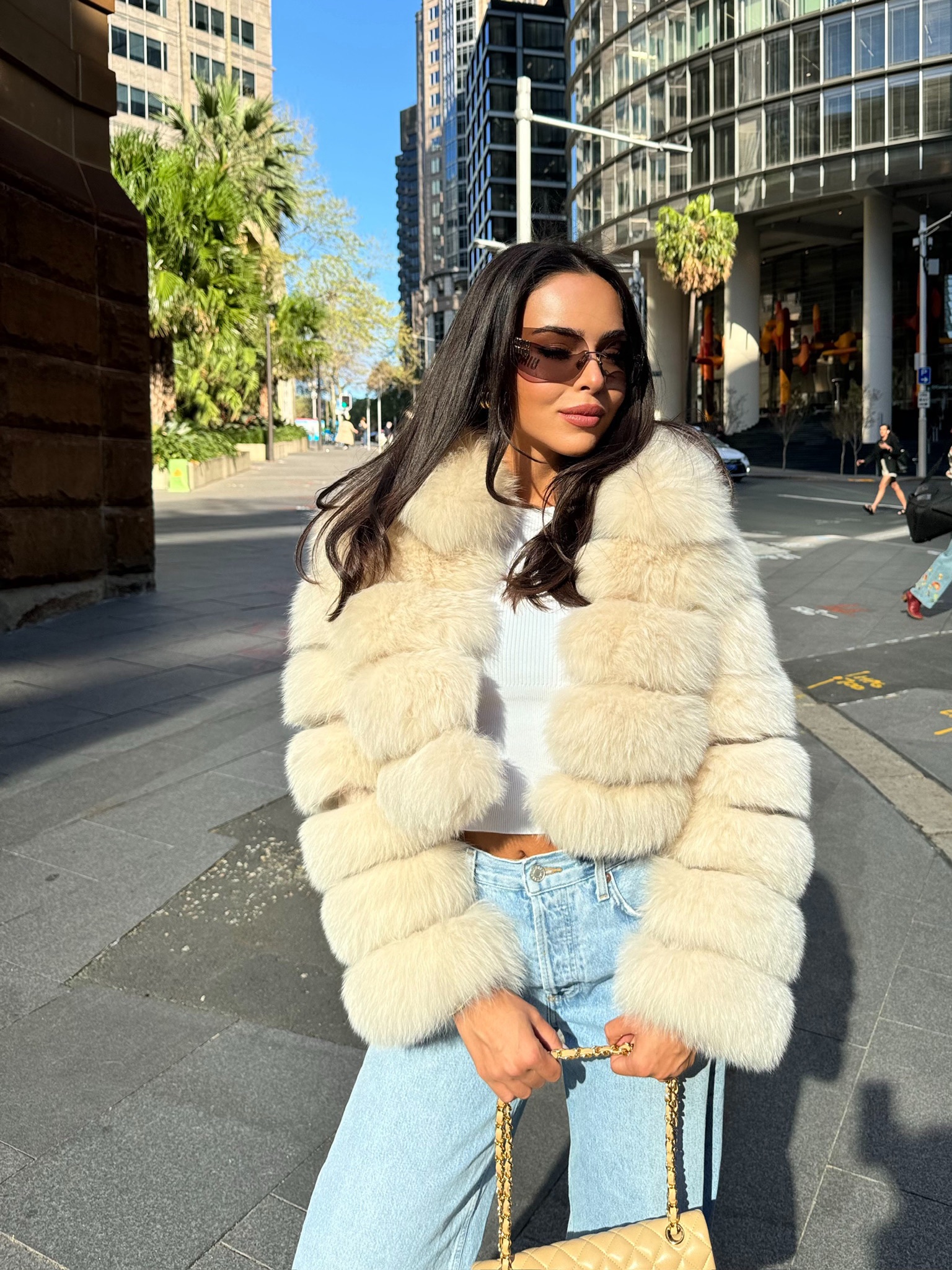 Florence Fox Fur Nude “Crop Style”
