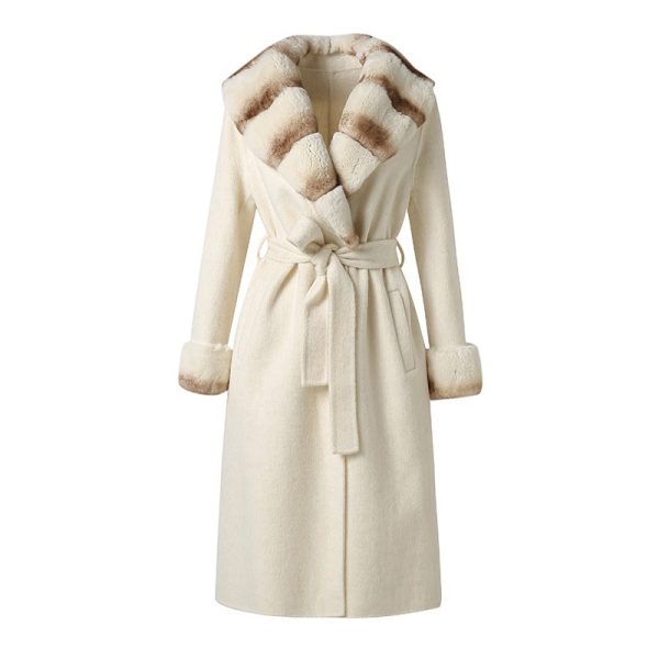 Monaco wool x fur coat