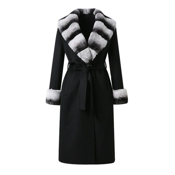 Monaco wool x fur coat