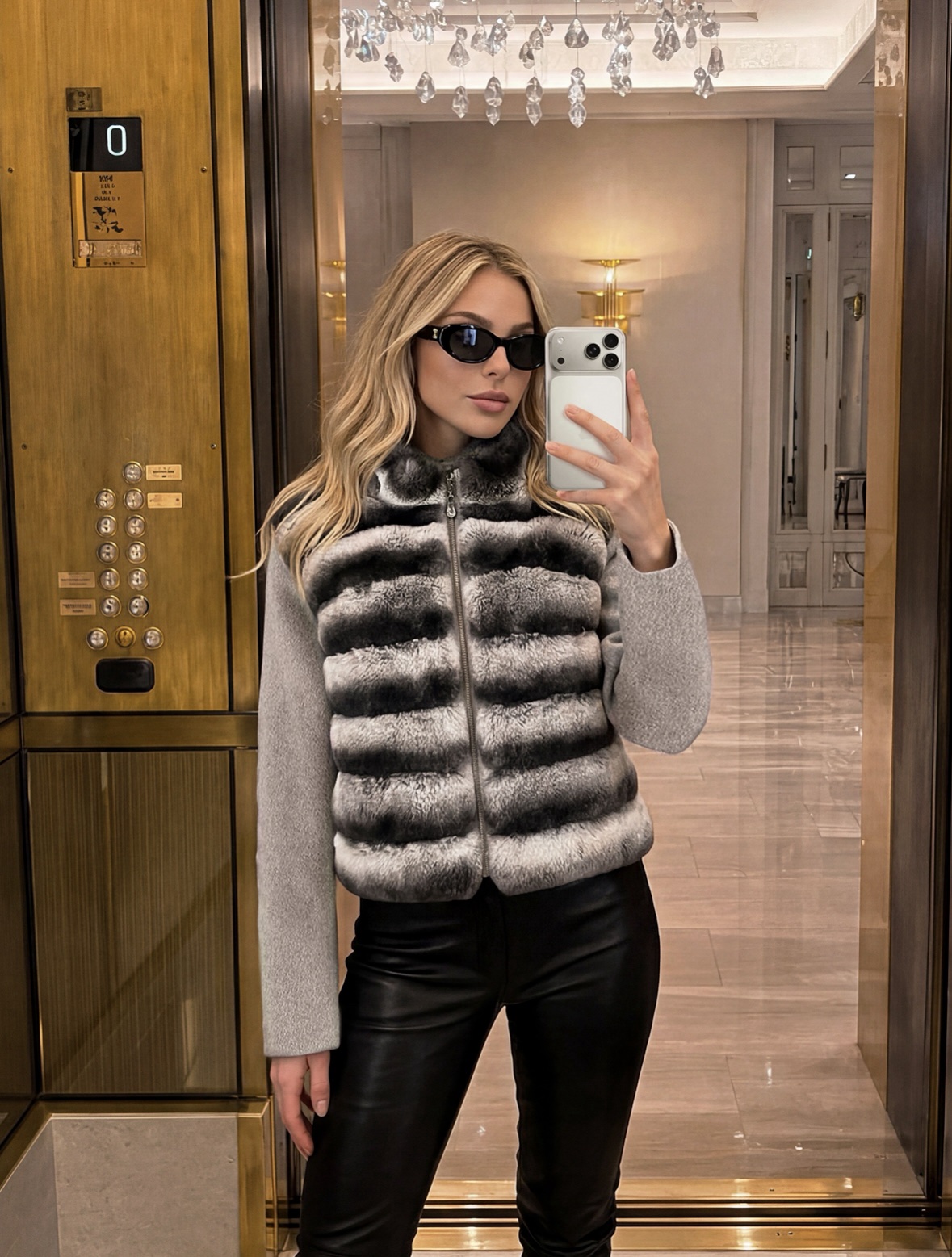 Leila rabbit fur x wool