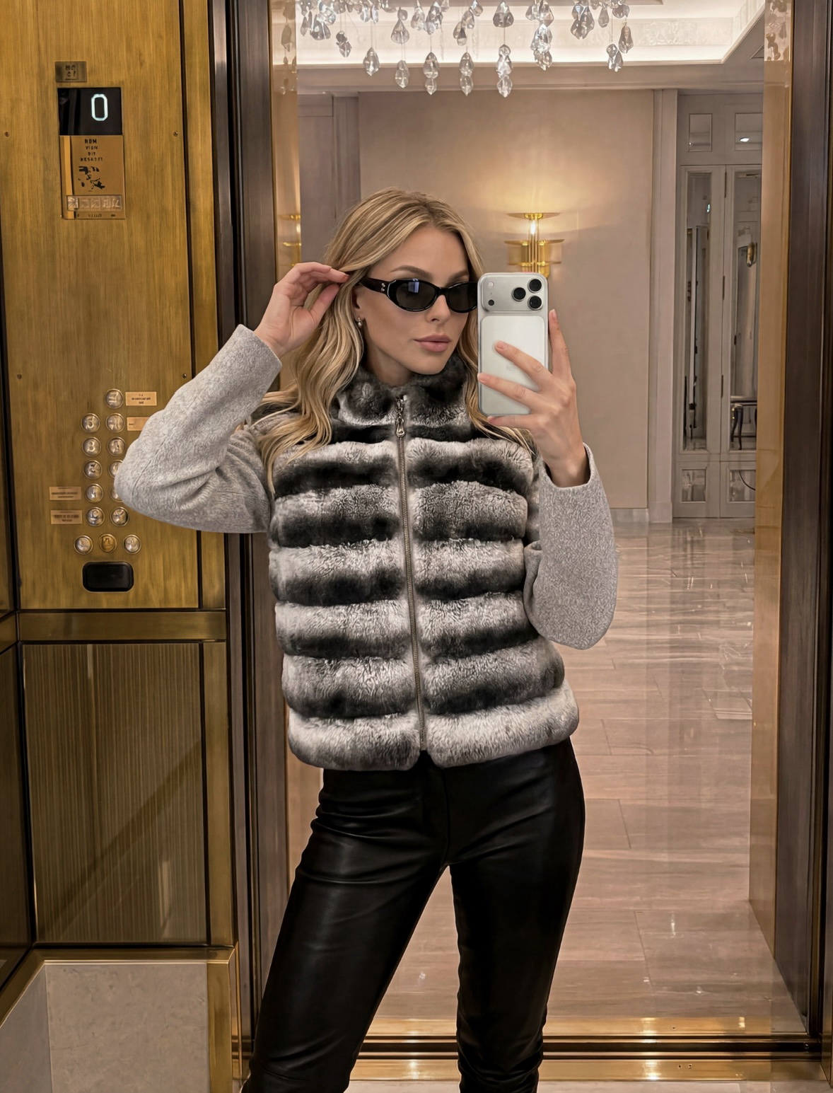 Leila rabbit fur x wool