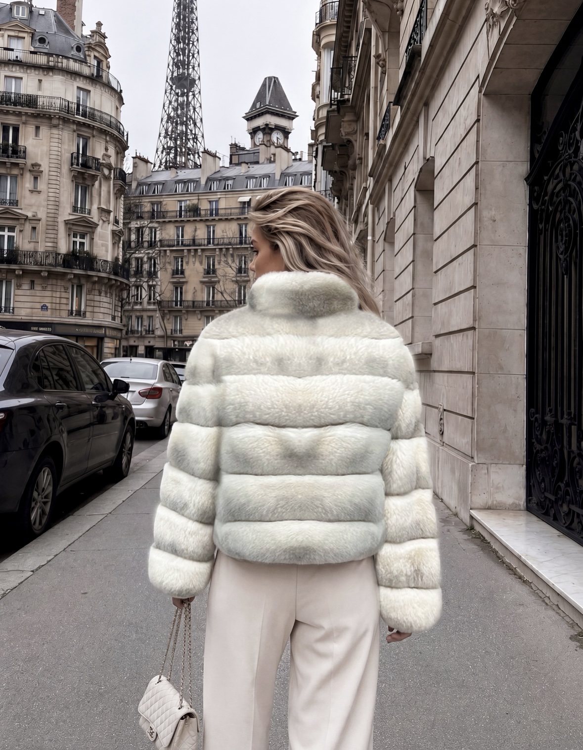 Sofia Rabbit Fur White