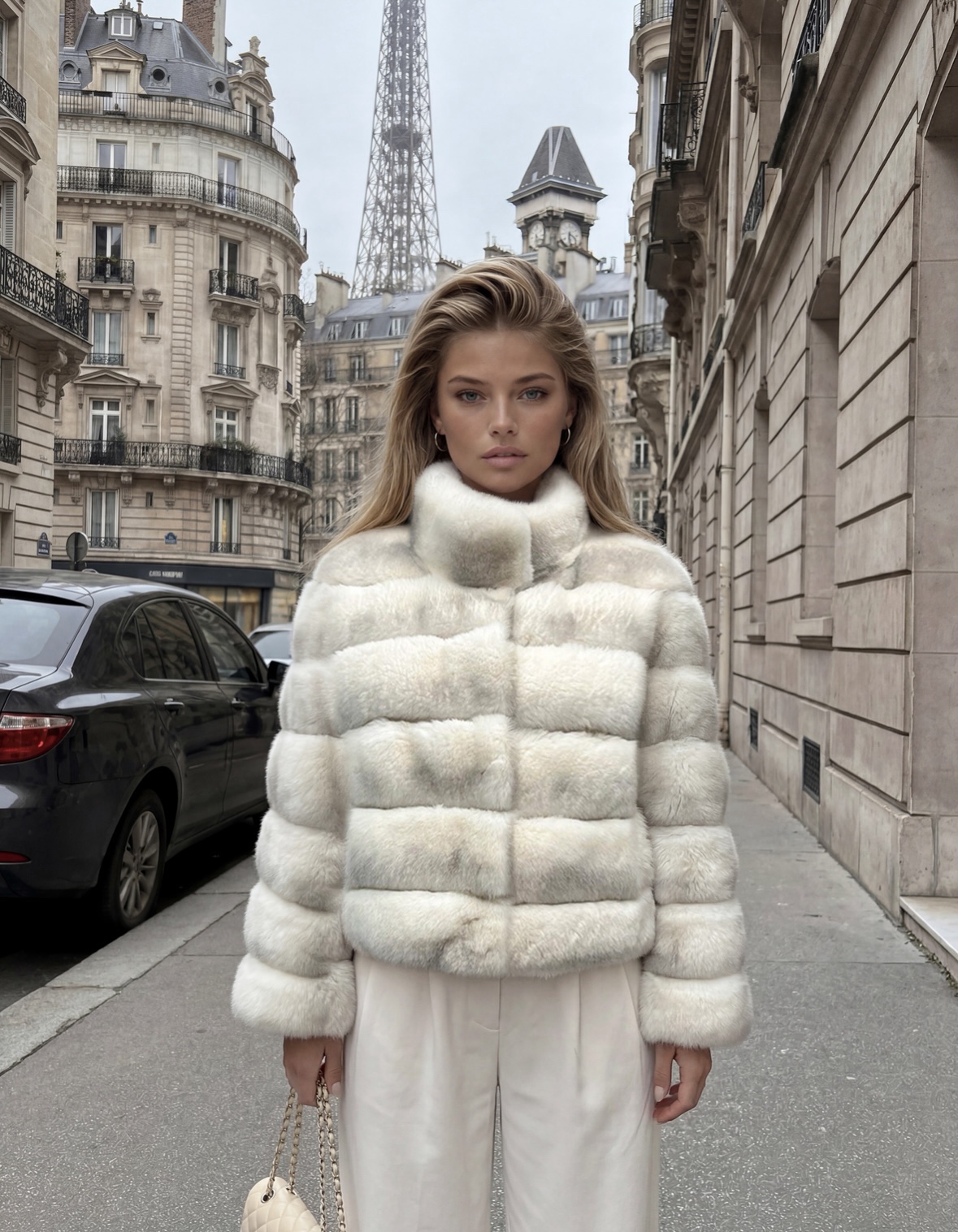 Sofia Rabbit Fur White